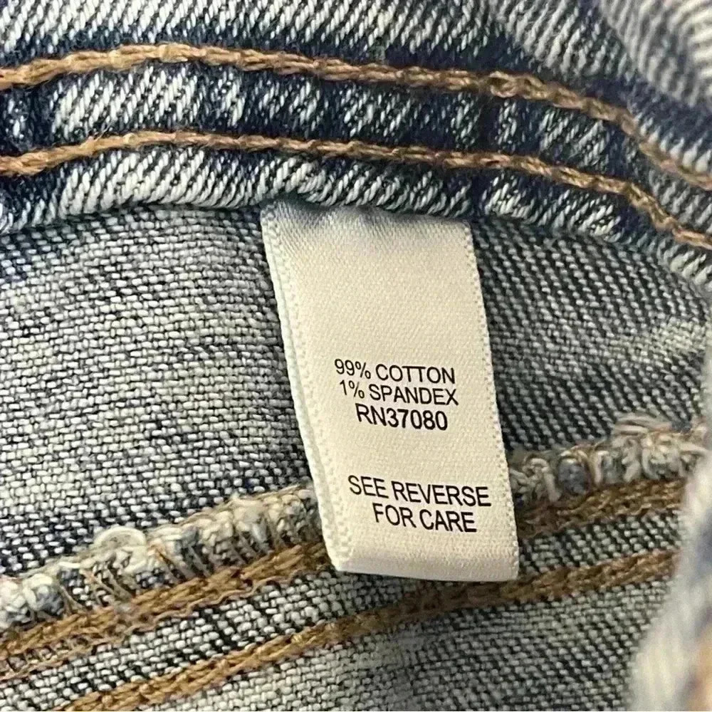 Distressed Denim Jeans with Plaid Print - Picture 10 of 13